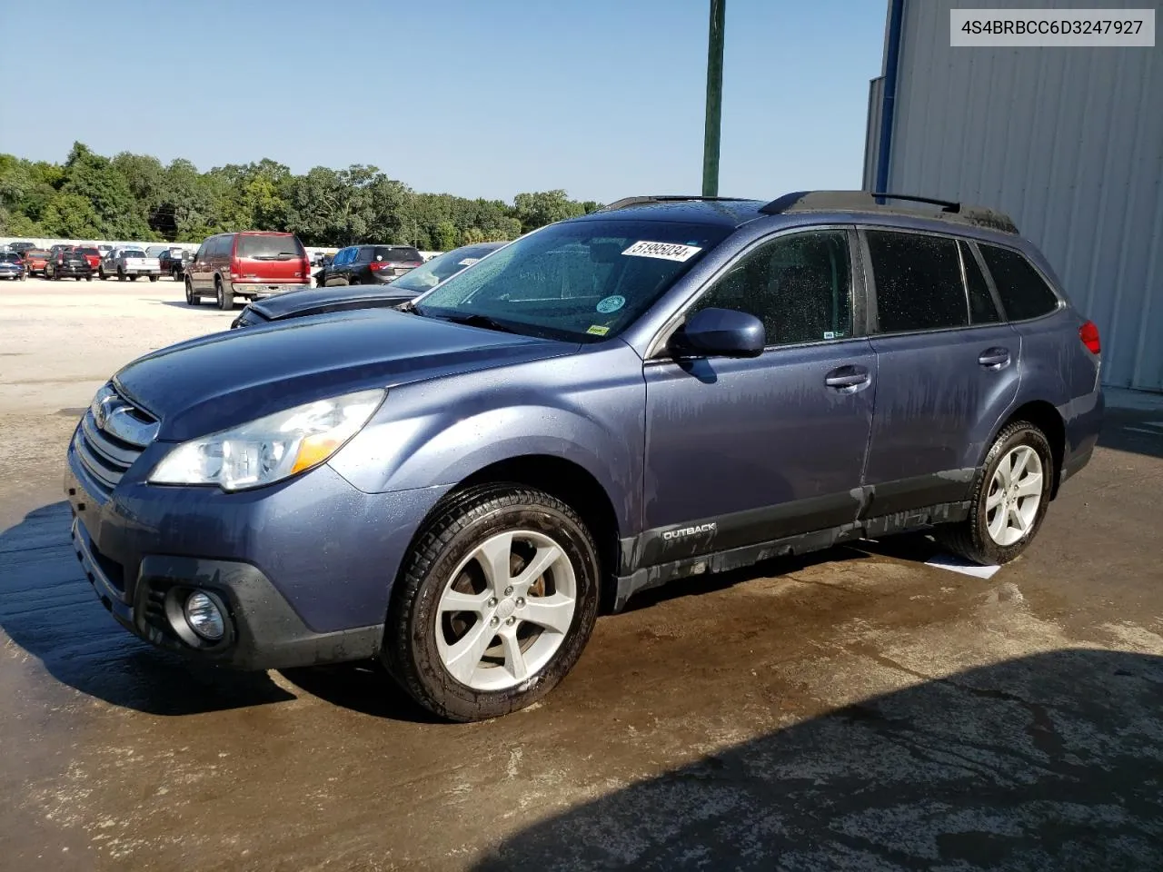 2013 Subaru Outback 2.5I Premium VIN: 4S4BRBCC6D3247927 Lot: 51995034