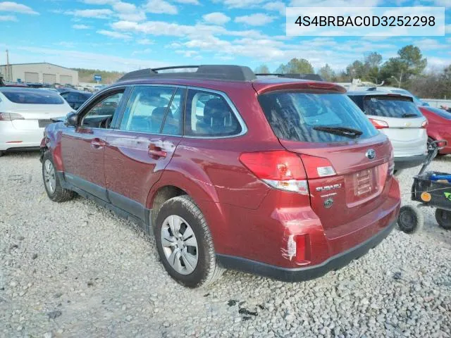 2013 Subaru Outback 2.5I VIN: 4S4BRBAC0D3252298 Lot: 68099353