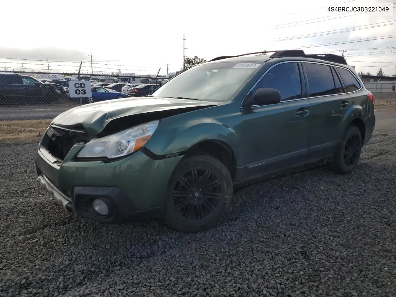 4S4BRCJC3D3221049 2013 Subaru Outback 2.5I Limited