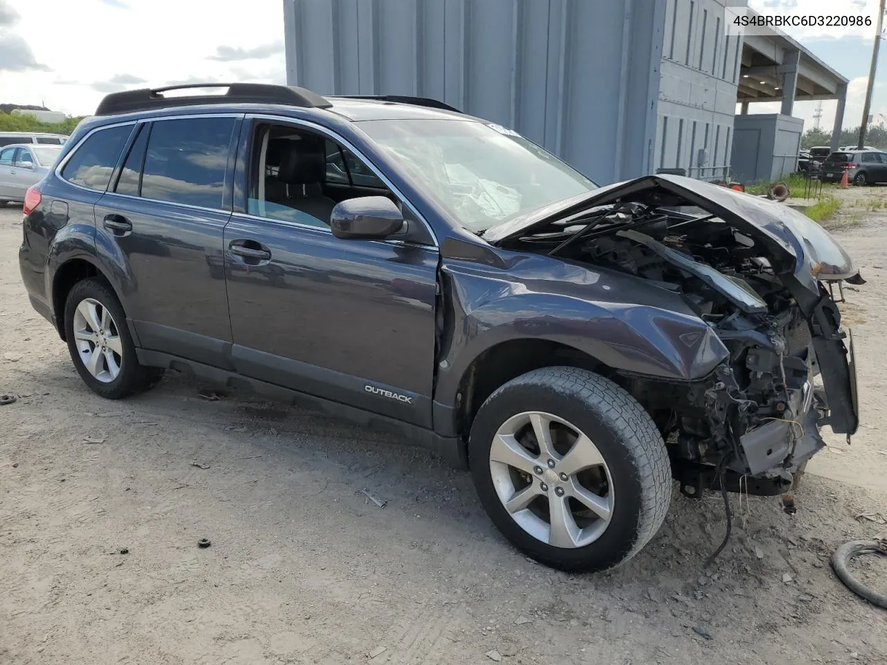 2013 Subaru Outback 2.5I Limited VIN: 4S4BRBKC6D3220986 Lot: 71812764