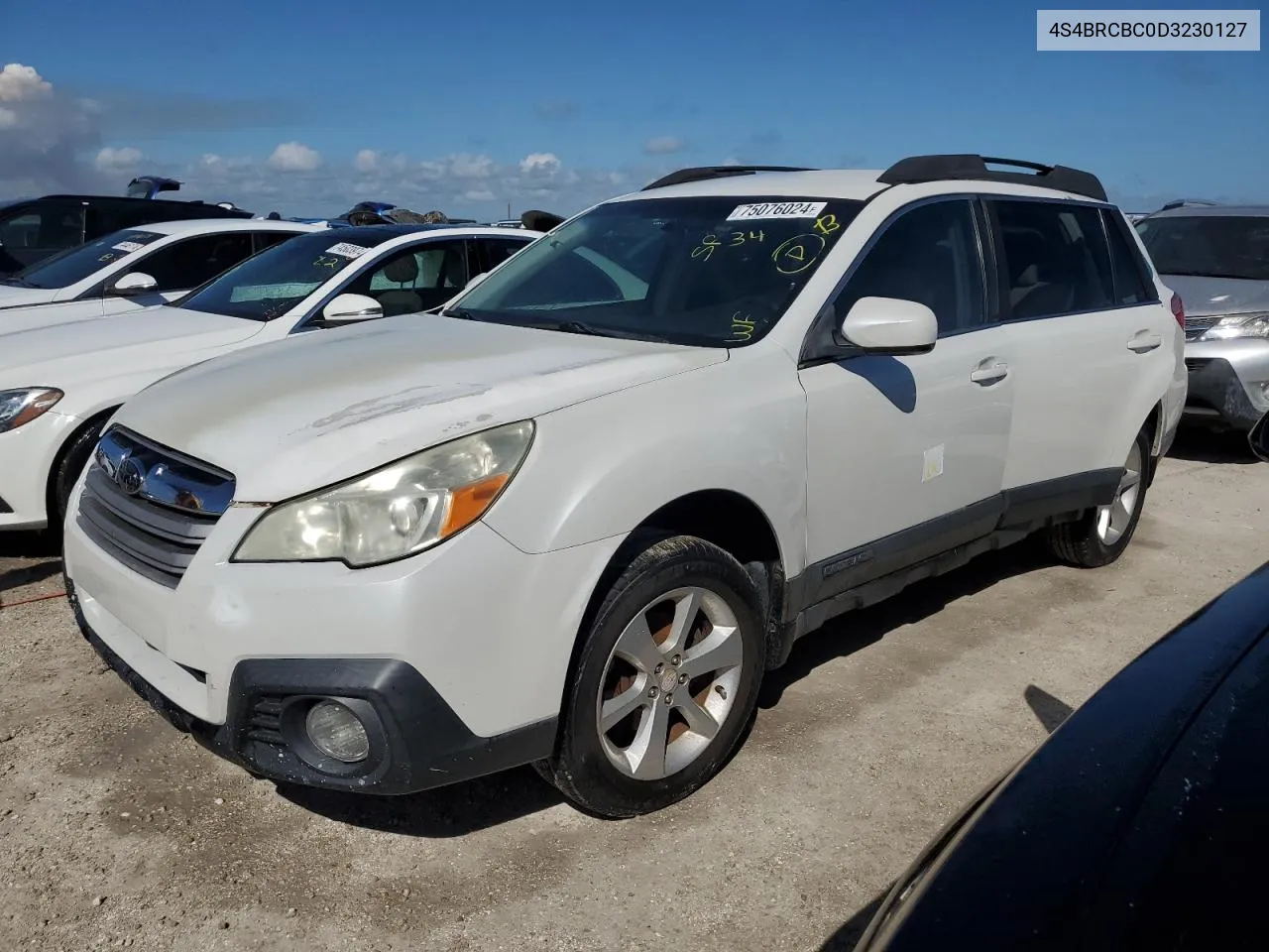 2013 Subaru Outback 2.5I Premium VIN: 4S4BRCBC0D3230127 Lot: 75076024