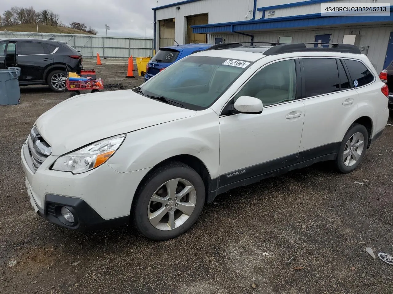 2013 Subaru Outback 2.5I Limited VIN: 4S4BRCKC3D3265213 Lot: 77591964