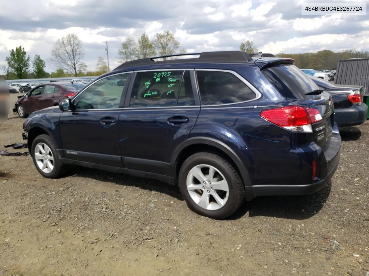 2014 Subaru Outback 2.5I Premium VIN: 4S4BRBDC4E3267724 Lot: 51432494