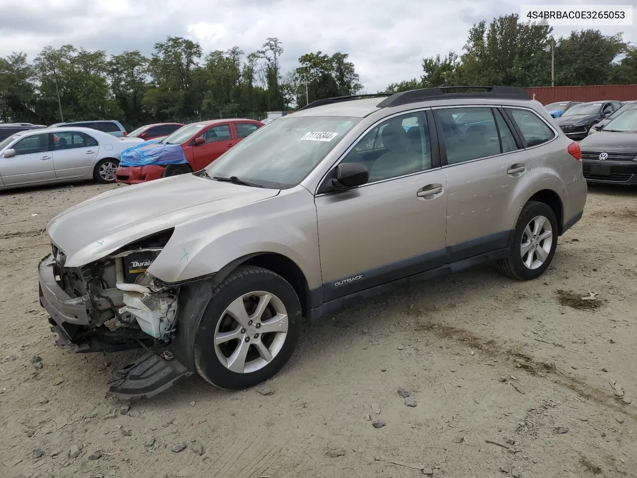 4S4BRBAC0E3265053 2014 Subaru Outback 2.5I