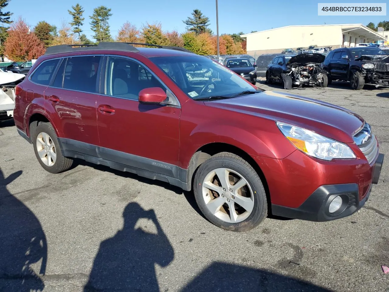 2014 Subaru Outback 2.5I Premium VIN: 4S4BRBCC7E3234833 Lot: 76322694