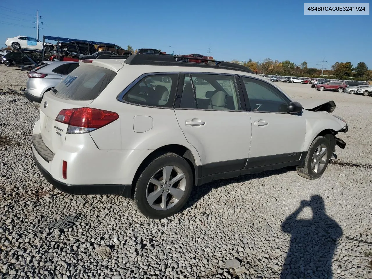 4S4BRCAC0E3241924 2014 Subaru Outback 2.5I