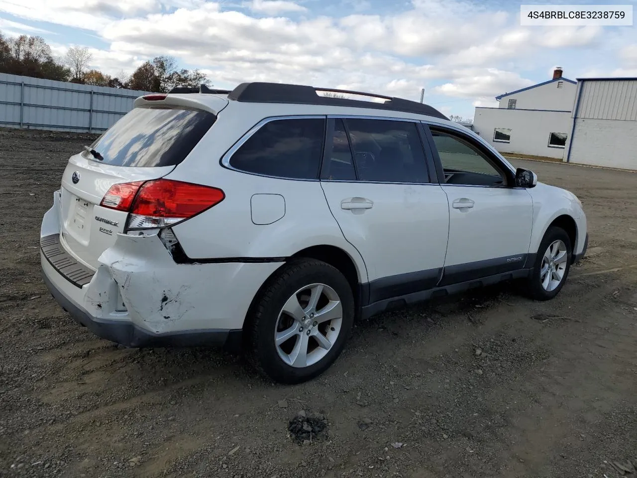 2014 Subaru Outback 2.5I Limited VIN: 4S4BRBLC8E3238759 Lot: 78330044