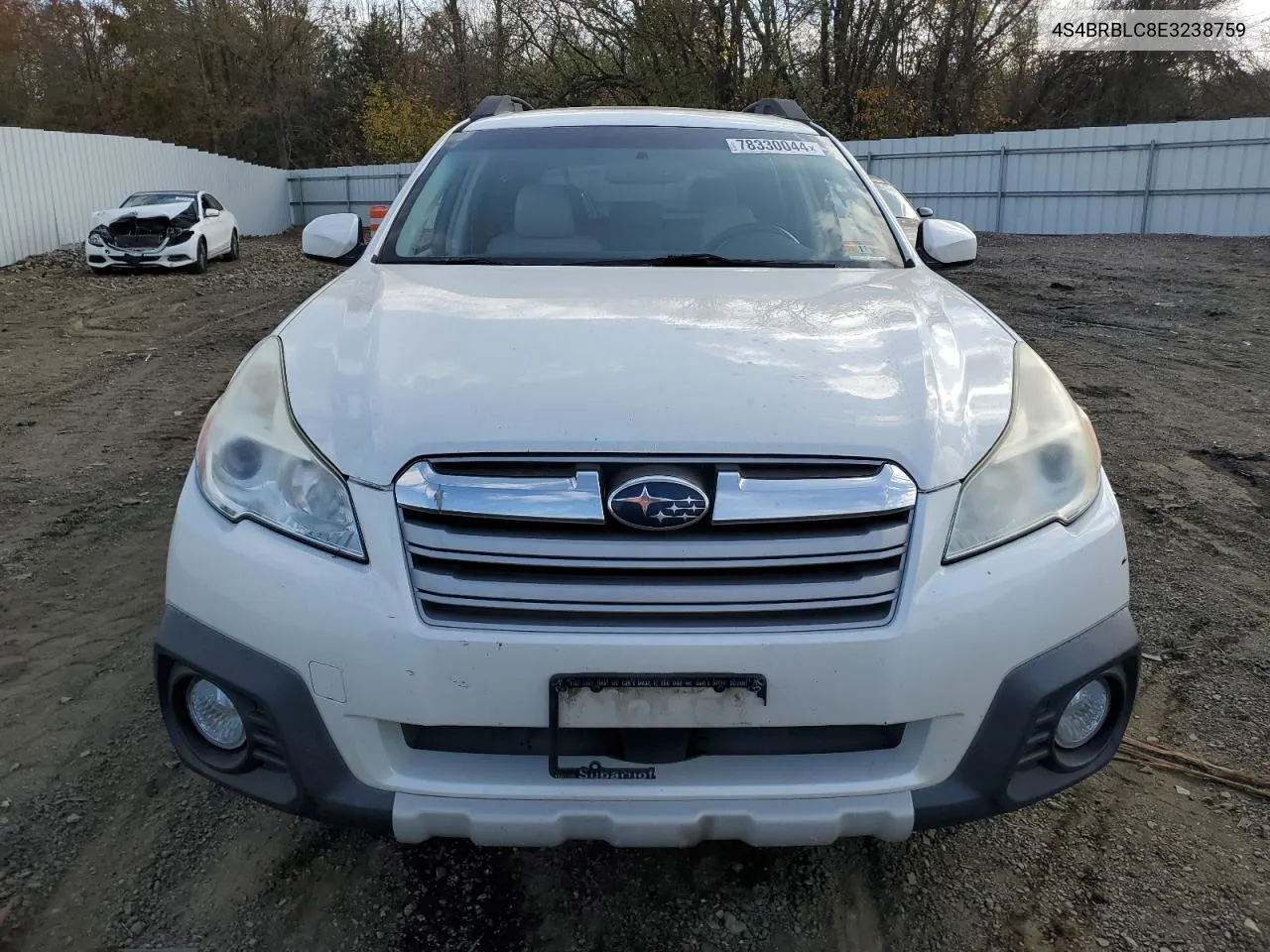 2014 Subaru Outback 2.5I Limited VIN: 4S4BRBLC8E3238759 Lot: 78330044