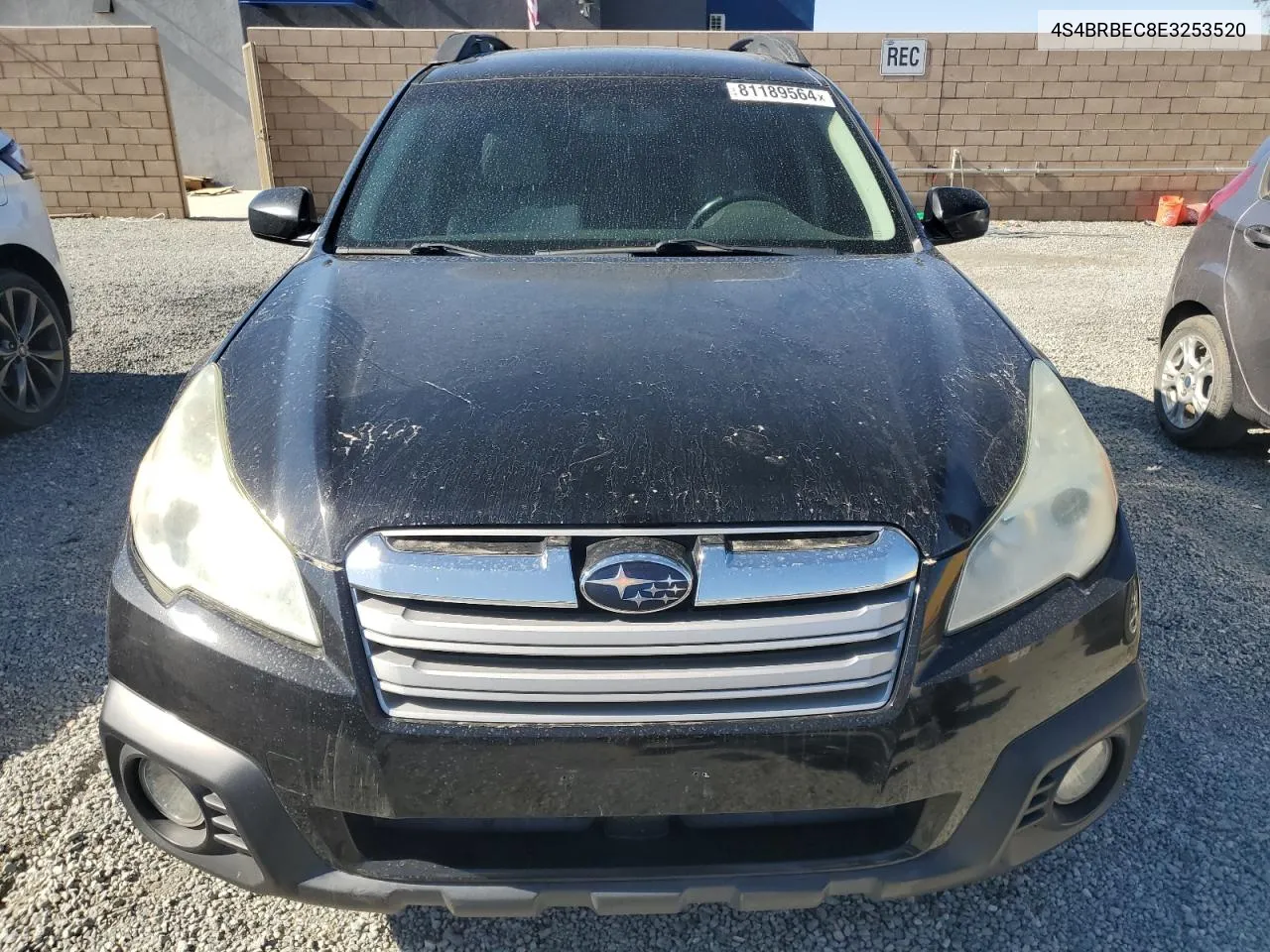 2014 Subaru Outback 2.5I Premium VIN: 4S4BRBEC8E3253520 Lot: 81189564