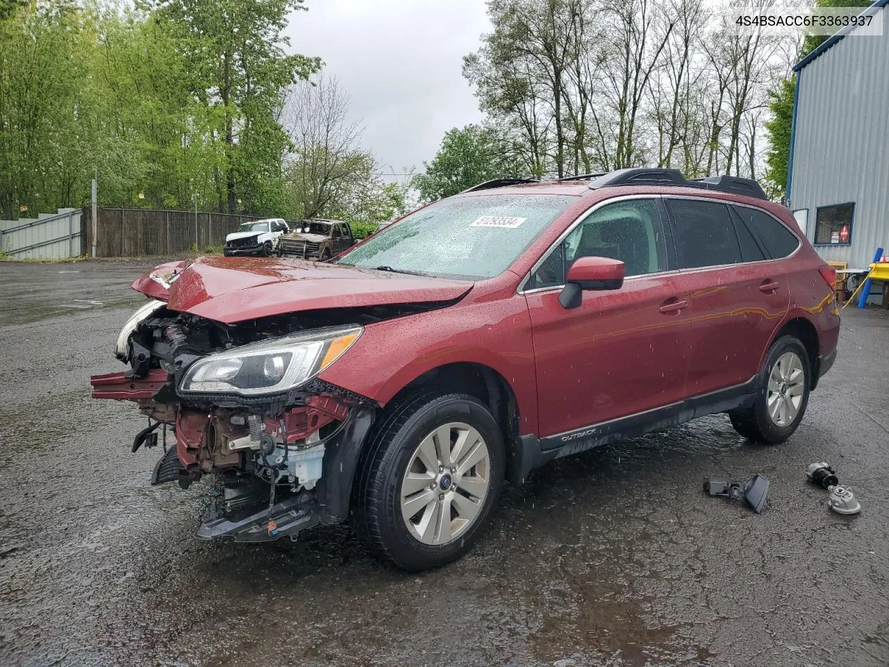 4S4BSACC6F3363937 2015 Subaru Outback 2.5I Premium