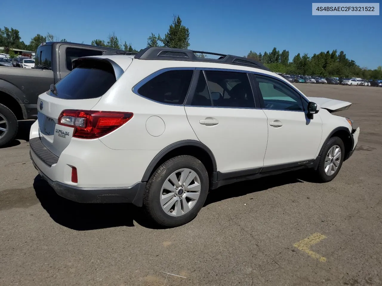 2015 Subaru Outback 2.5I Premium VIN: 4S4BSAEC2F3321522 Lot: 54240894