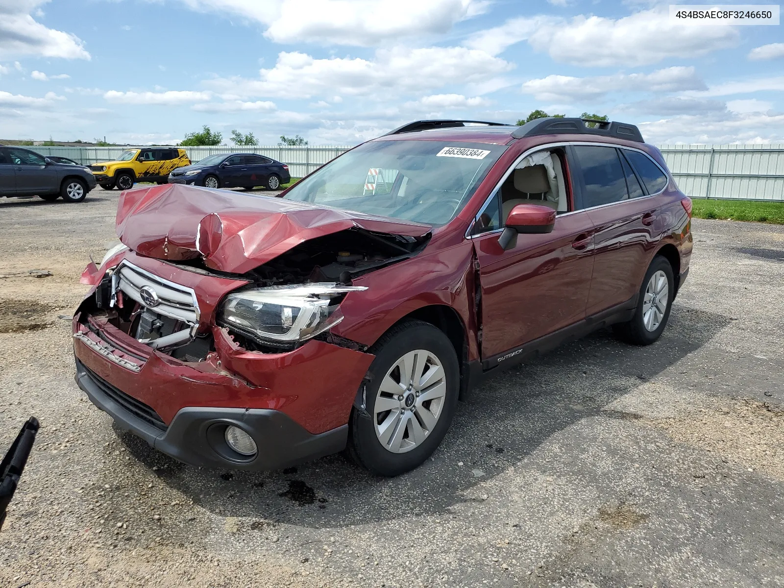 2015 Subaru Outback 2.5I Premium VIN: 4S4BSAEC8F3246650 Lot: 66390384