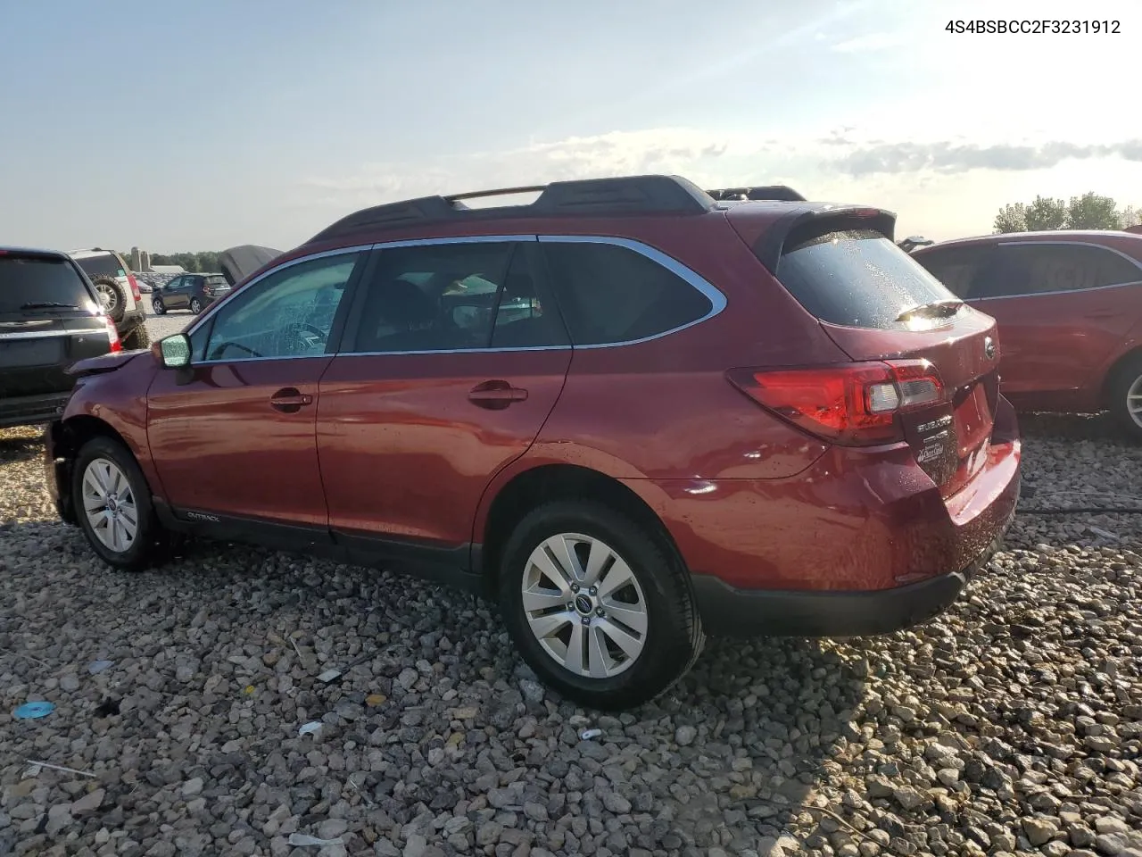 2015 Subaru Outback 2.5I Premium VIN: 4S4BSBCC2F3231912 Lot: 70235654