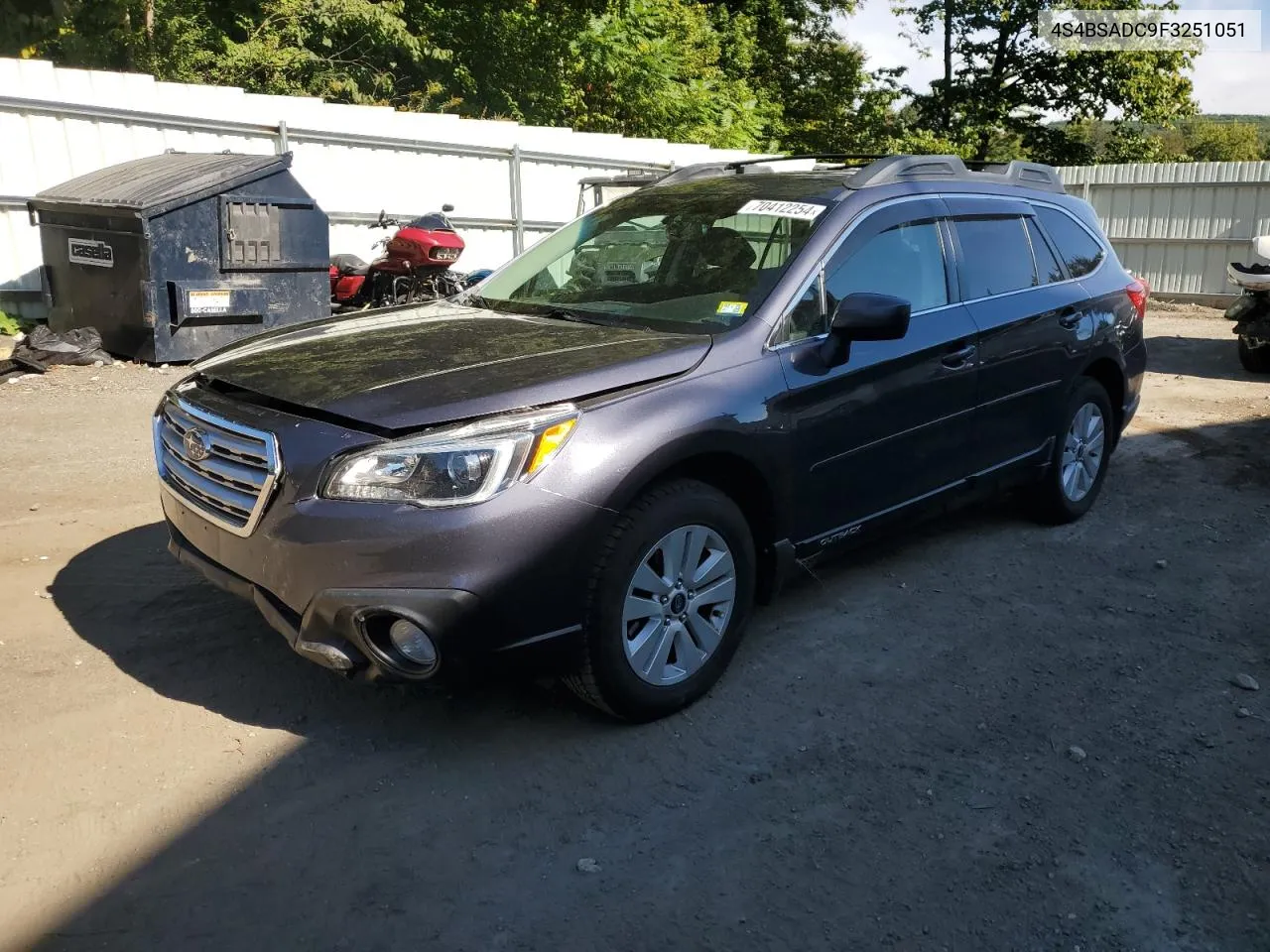 2015 Subaru Outback 2.5I Premium VIN: 4S4BSADC9F3251051 Lot: 70412254