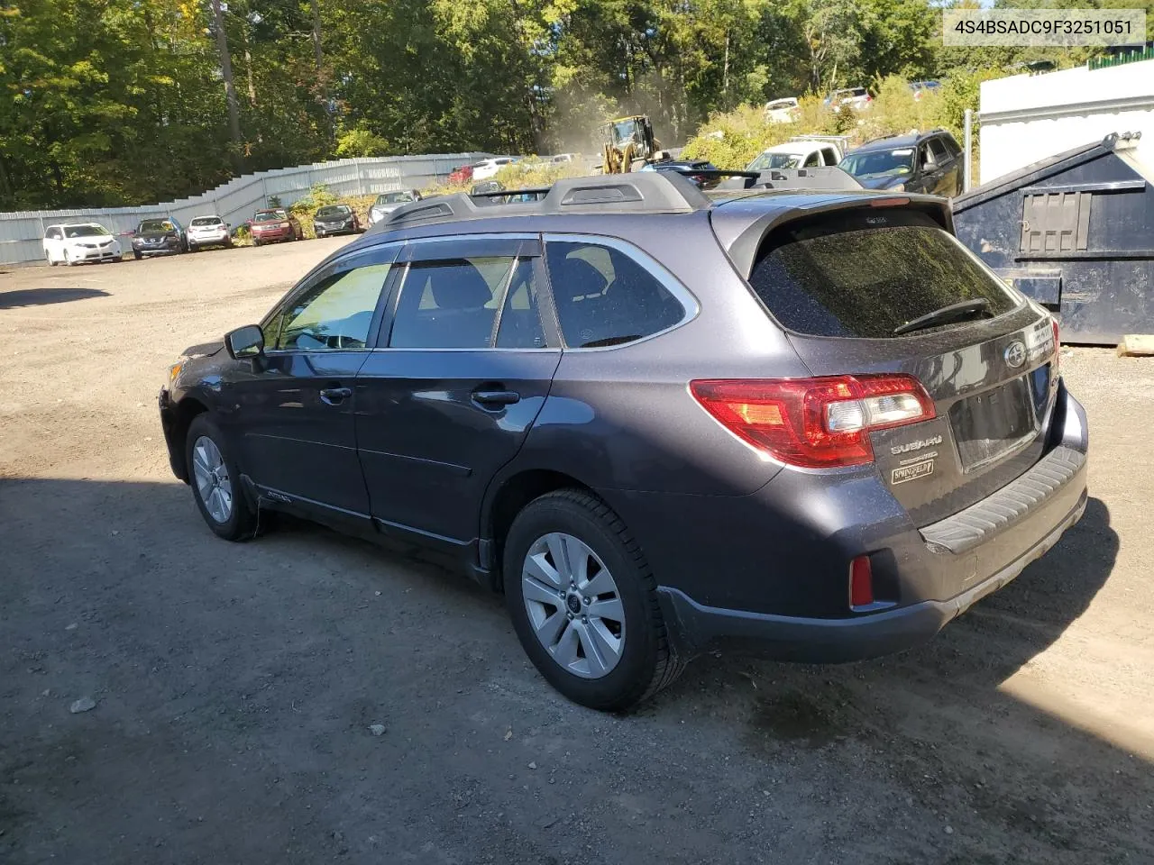 2015 Subaru Outback 2.5I Premium VIN: 4S4BSADC9F3251051 Lot: 70412254