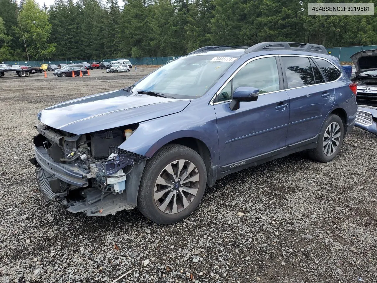 2015 Subaru Outback 3.6R Limited VIN: 4S4BSENC2F3219581 Lot: 70485774