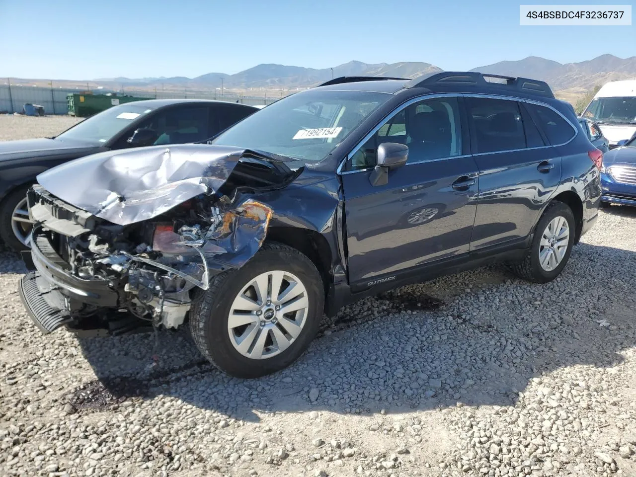 2015 Subaru Outback 2.5I Premium VIN: 4S4BSBDC4F3236737 Lot: 71992154