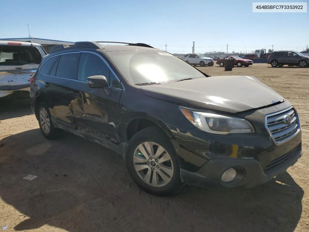 2015 Subaru Outback 2.5I Premium VIN: 4S4BSBFC7F3353922 Lot: 73067354