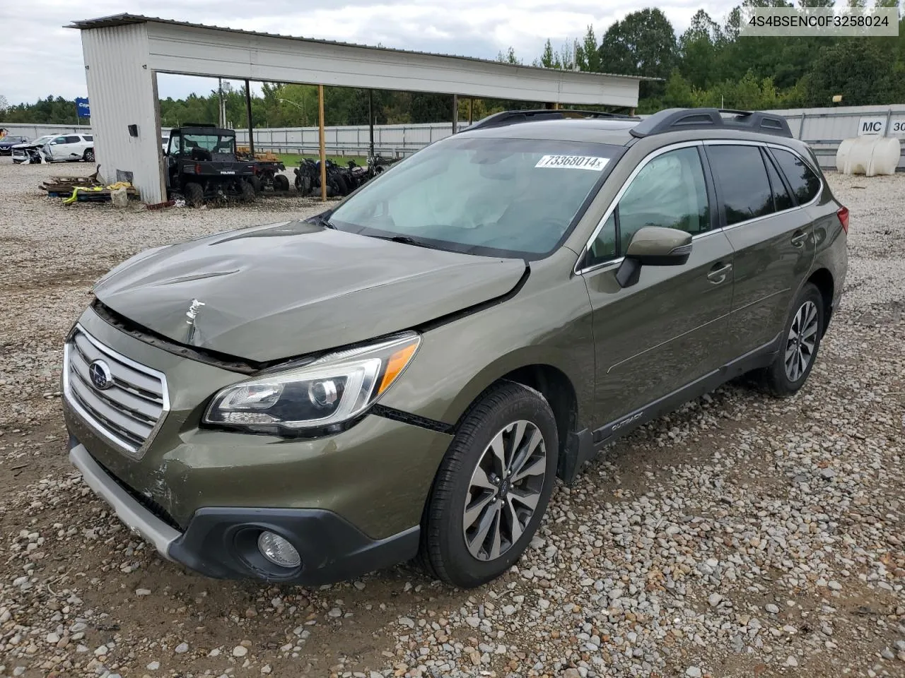 2015 Subaru Outback 3.6R Limited VIN: 4S4BSENC0F3258024 Lot: 73368014