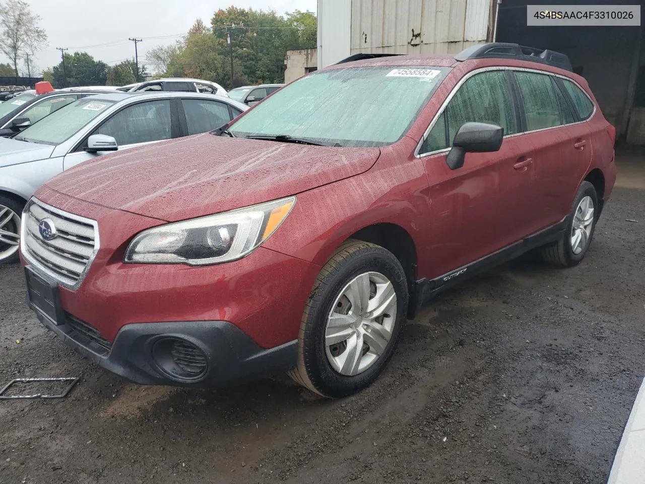 2015 Subaru Outback 2.5I VIN: 4S4BSAAC4F3310026 Lot: 74558584