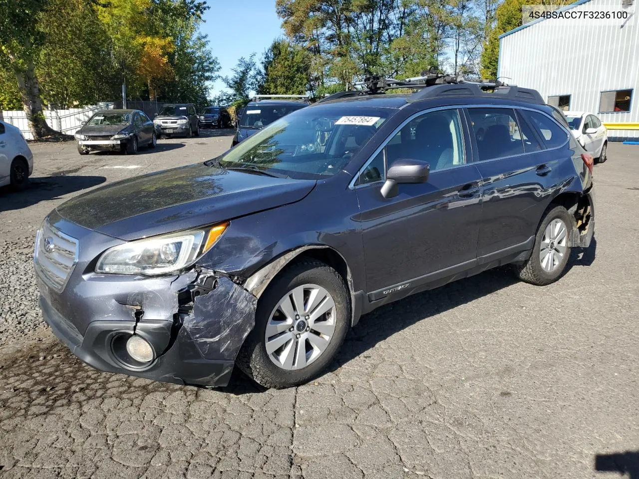 2015 Subaru Outback 2.5I Premium VIN: 4S4BSACC7F3236100 Lot: 75457864