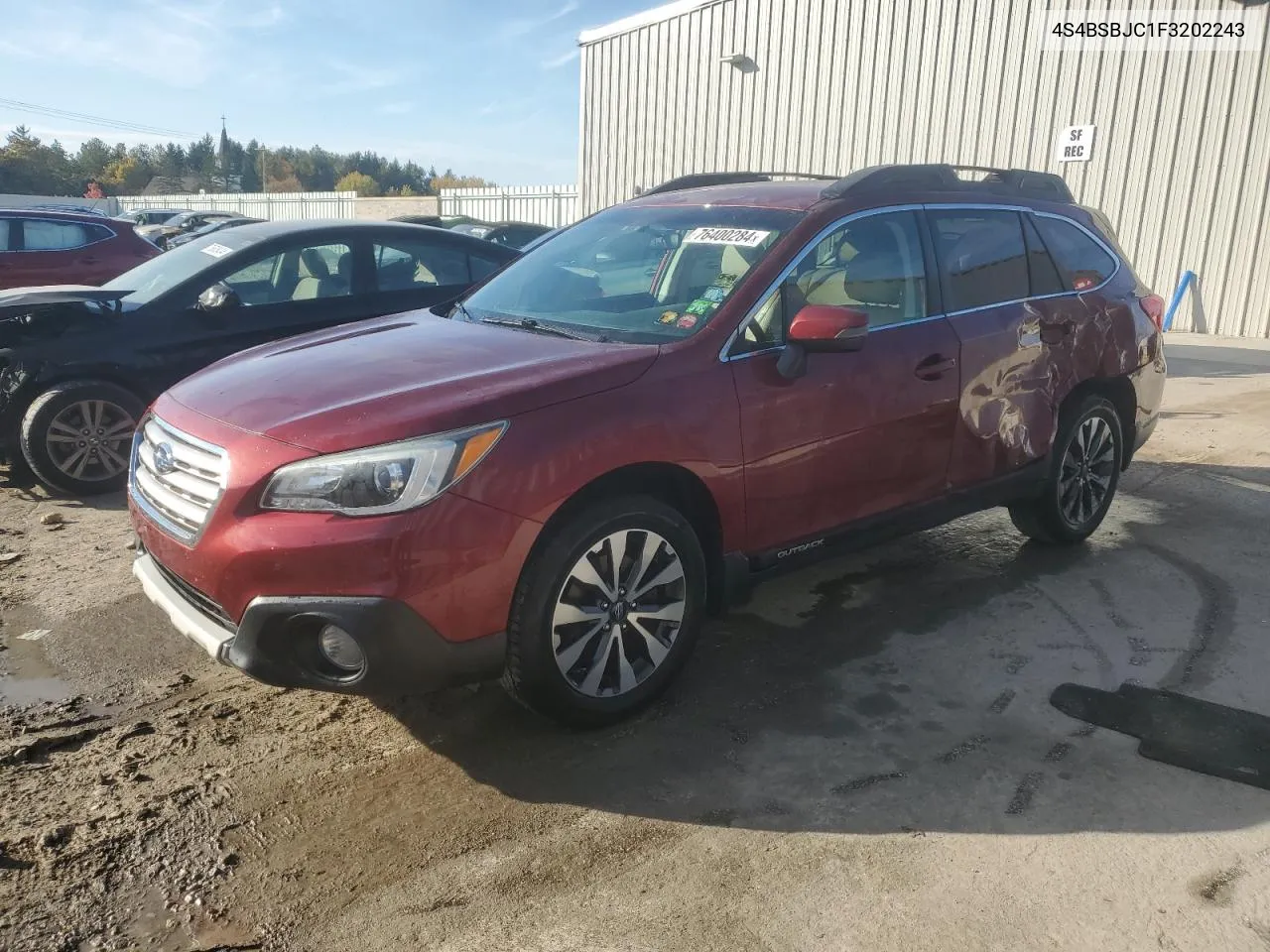 2015 Subaru Outback 2.5I Limited VIN: 4S4BSBJC1F3202243 Lot: 76400284