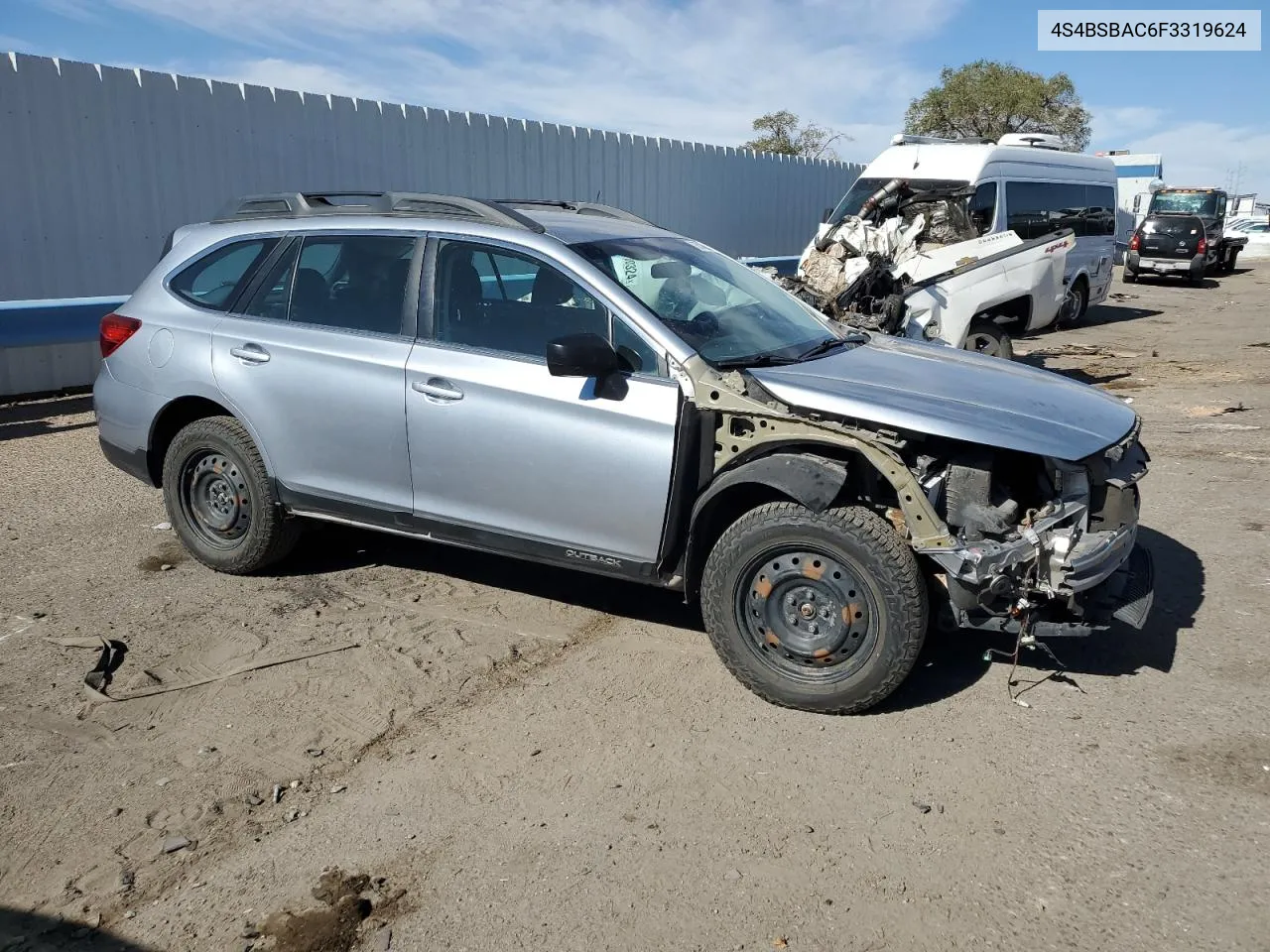 2015 Subaru Outback 2.5I VIN: 4S4BSBAC6F3319624 Lot: 76508934