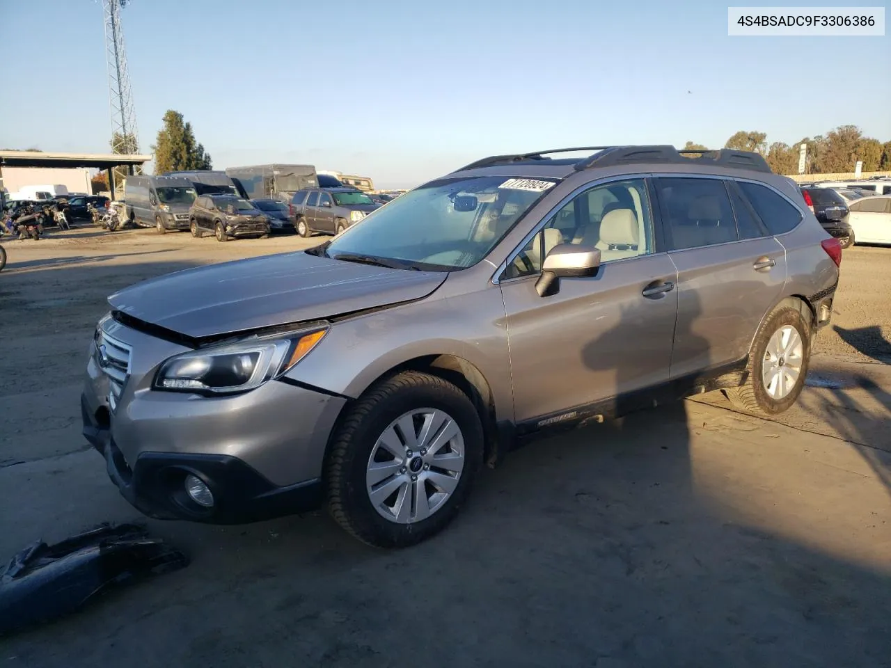 2015 Subaru Outback 2.5I Premium VIN: 4S4BSADC9F3306386 Lot: 77120924