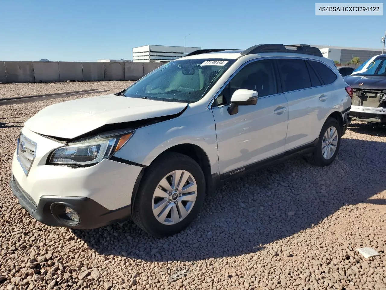 2015 Subaru Outback 2.5I Premium VIN: 4S4BSAHCXF3294422 Lot: 77160164