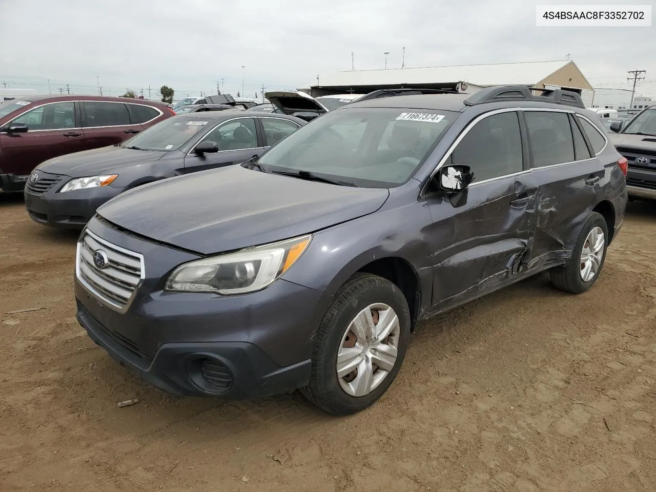 2015 Subaru Outback 2.5I VIN: 4S4BSAAC8F3352702 Lot: 78150534