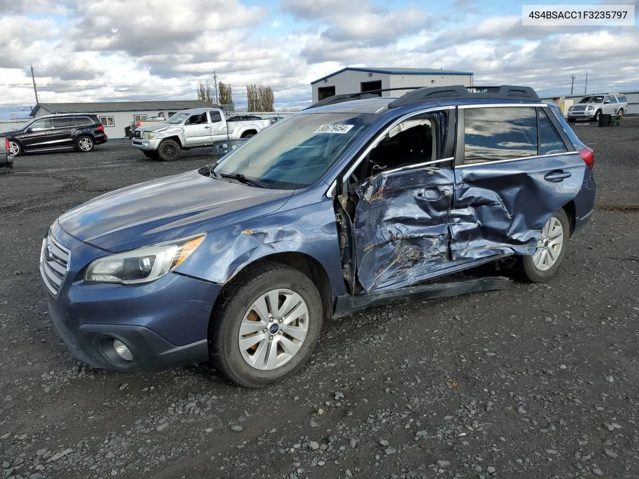 2015 Subaru Outback 2.5I Premium VIN: 4S4BSACC1F3235797 Lot: 80679454