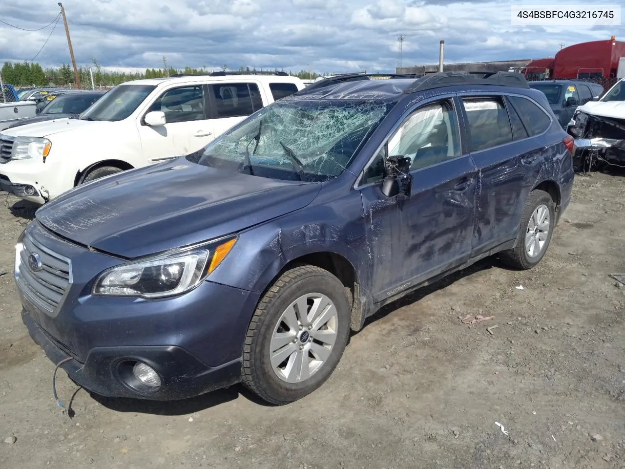 2016 Subaru Outback 2.5I Premium VIN: 4S4BSBFC4G3216745 Lot: 56162004