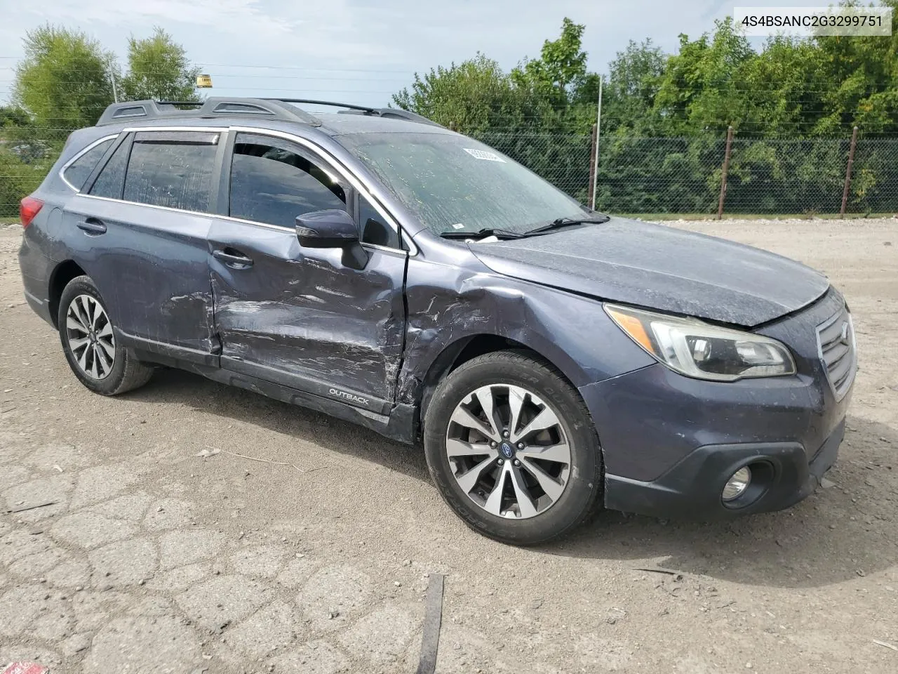 2016 Subaru Outback 2.5I Limited VIN: 4S4BSANC2G3299751 Lot: 69298334