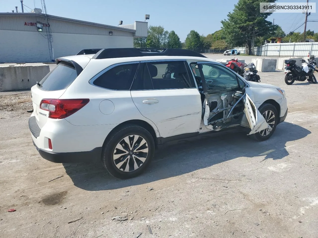 2016 Subaru Outback 2.5I Limited VIN: 4S4BSBNC3G3343911 Lot: 69396394