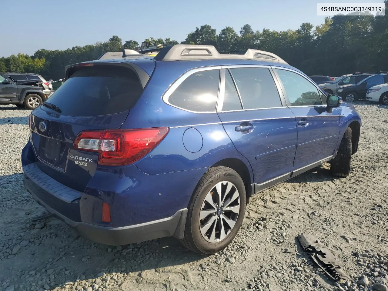 4S4BSANC0G3349319 2016 Subaru Outback 2.5I Limited