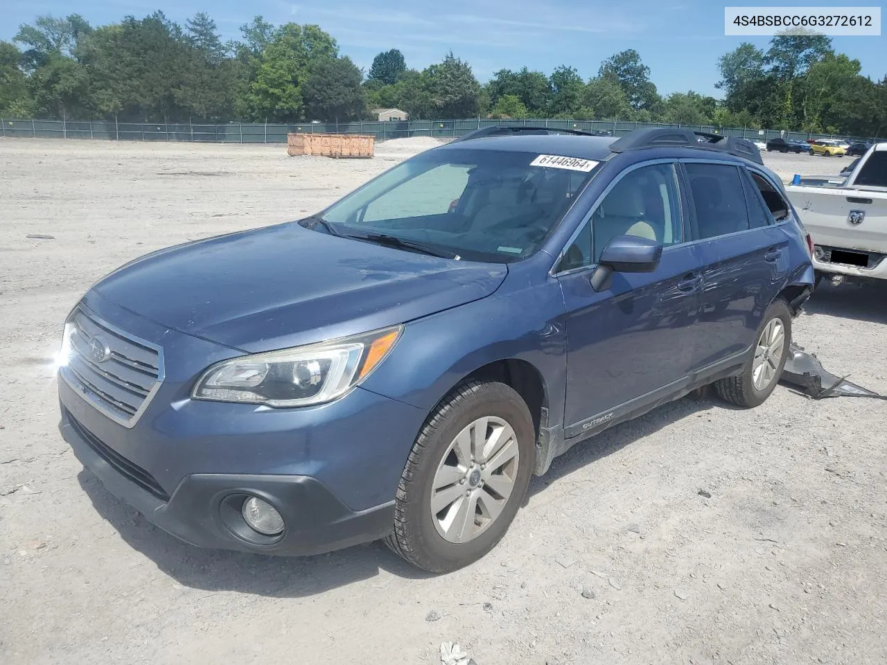 2016 Subaru Outback 2.5I Premium VIN: 4S4BSBCC6G3272612 Lot: 70748844