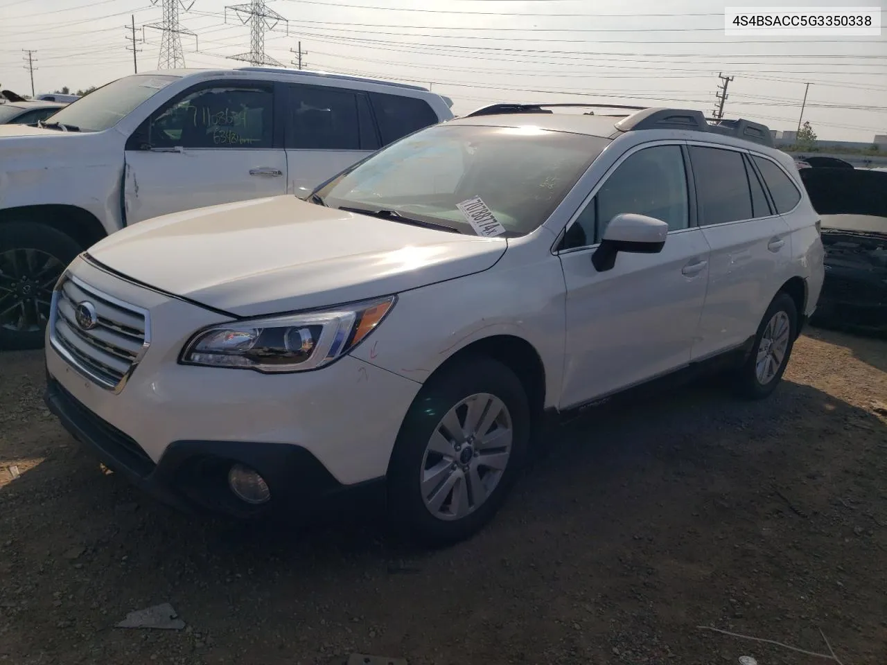 2016 Subaru Outback 2.5I Premium VIN: 4S4BSACC5G3350338 Lot: 70788774