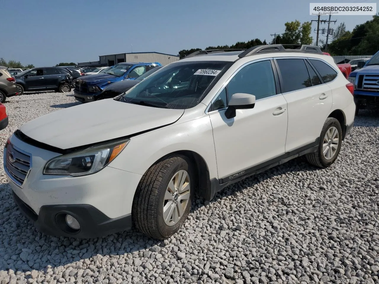 2016 Subaru Outback 2.5I Premium VIN: 4S4BSBDC2G3254252 Lot: 70960264