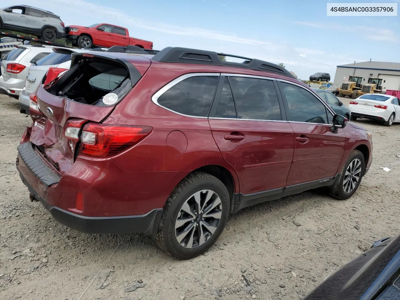 2016 Subaru Outback 2.5I Limited VIN: 4S4BSANC0G3357906 Lot: 71621294