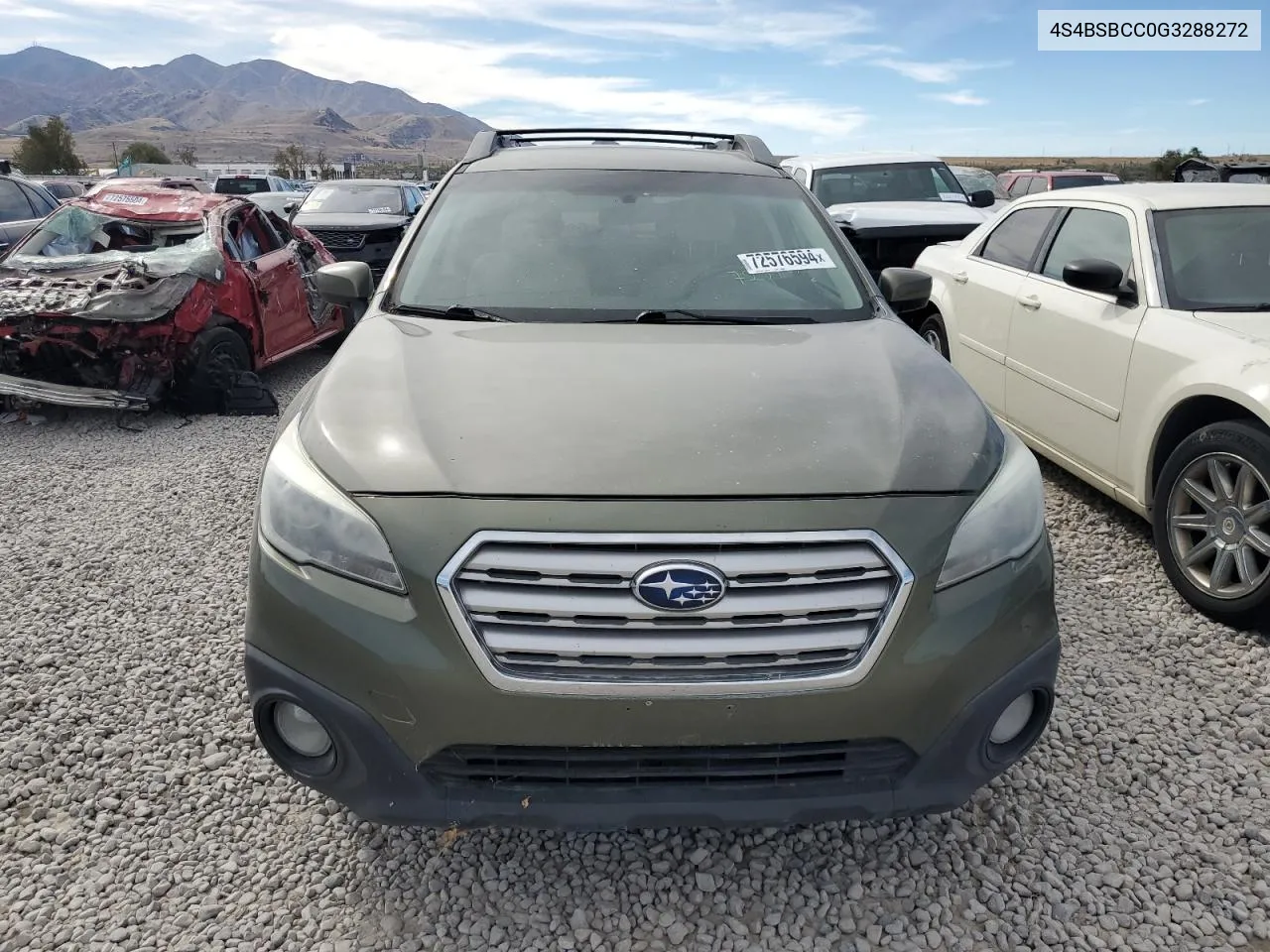 2016 Subaru Outback 2.5I Premium VIN: 4S4BSBCC0G3288272 Lot: 72576594