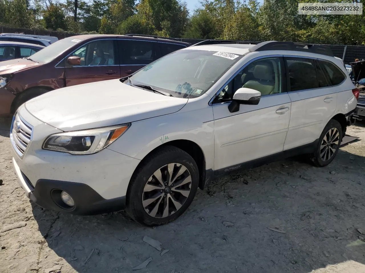 2016 Subaru Outback 2.5I Limited VIN: 4S4BSANC2G3273232 Lot: 72615294