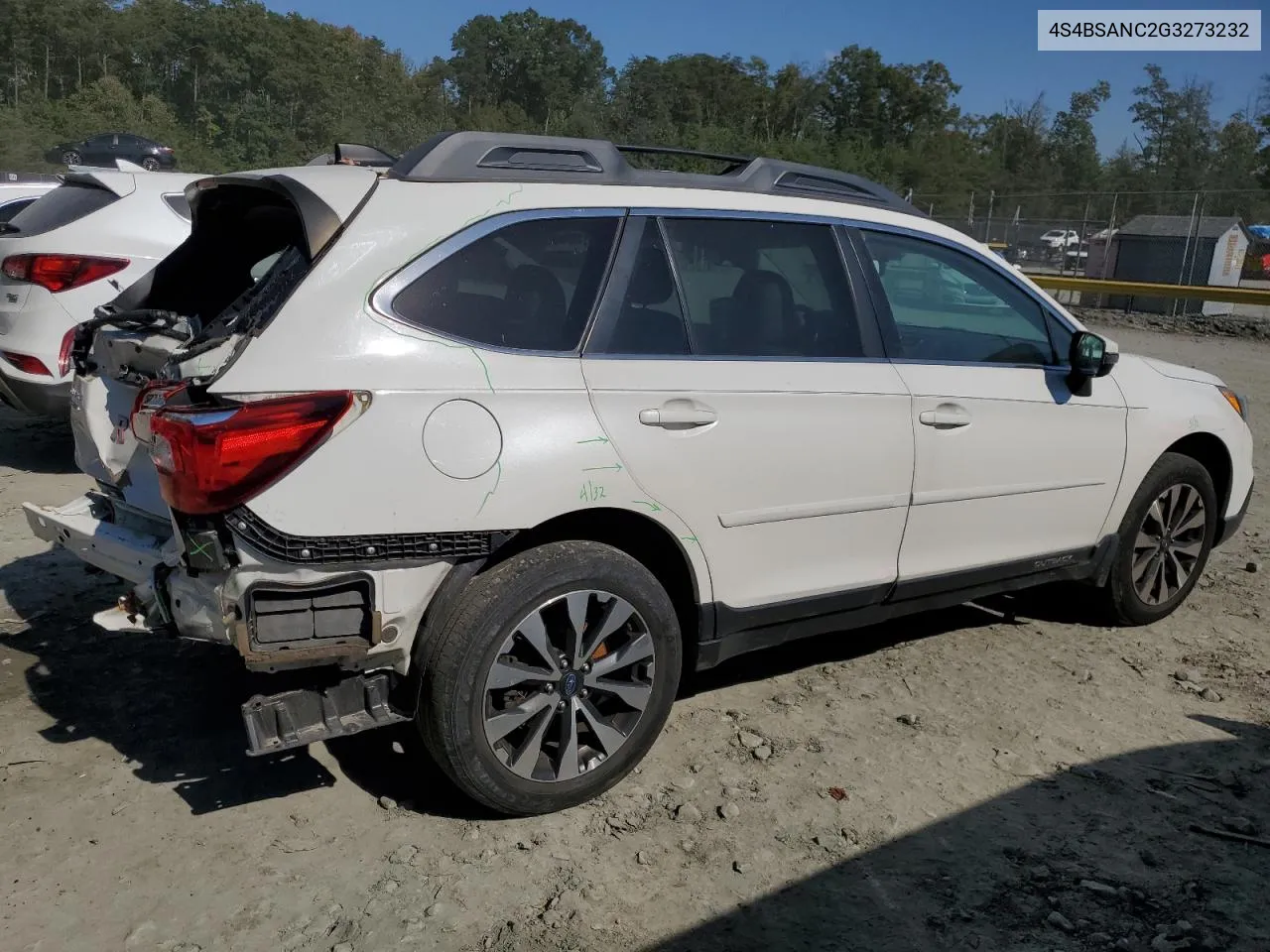 2016 Subaru Outback 2.5I Limited VIN: 4S4BSANC2G3273232 Lot: 72615294