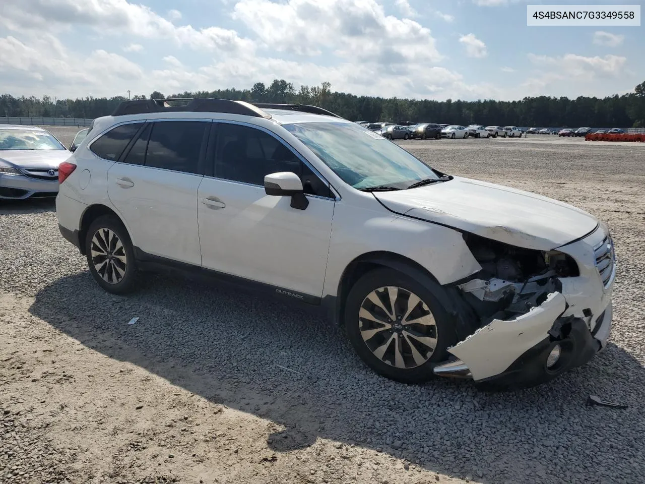 2016 Subaru Outback 2.5I Limited VIN: 4S4BSANC7G3349558 Lot: 73645194