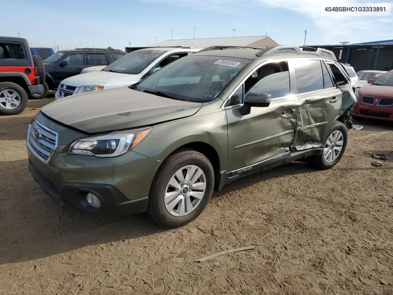 2016 Subaru Outback 2.5I Premium VIN: 4S4BSBHC1G3333891 Lot: 73893354