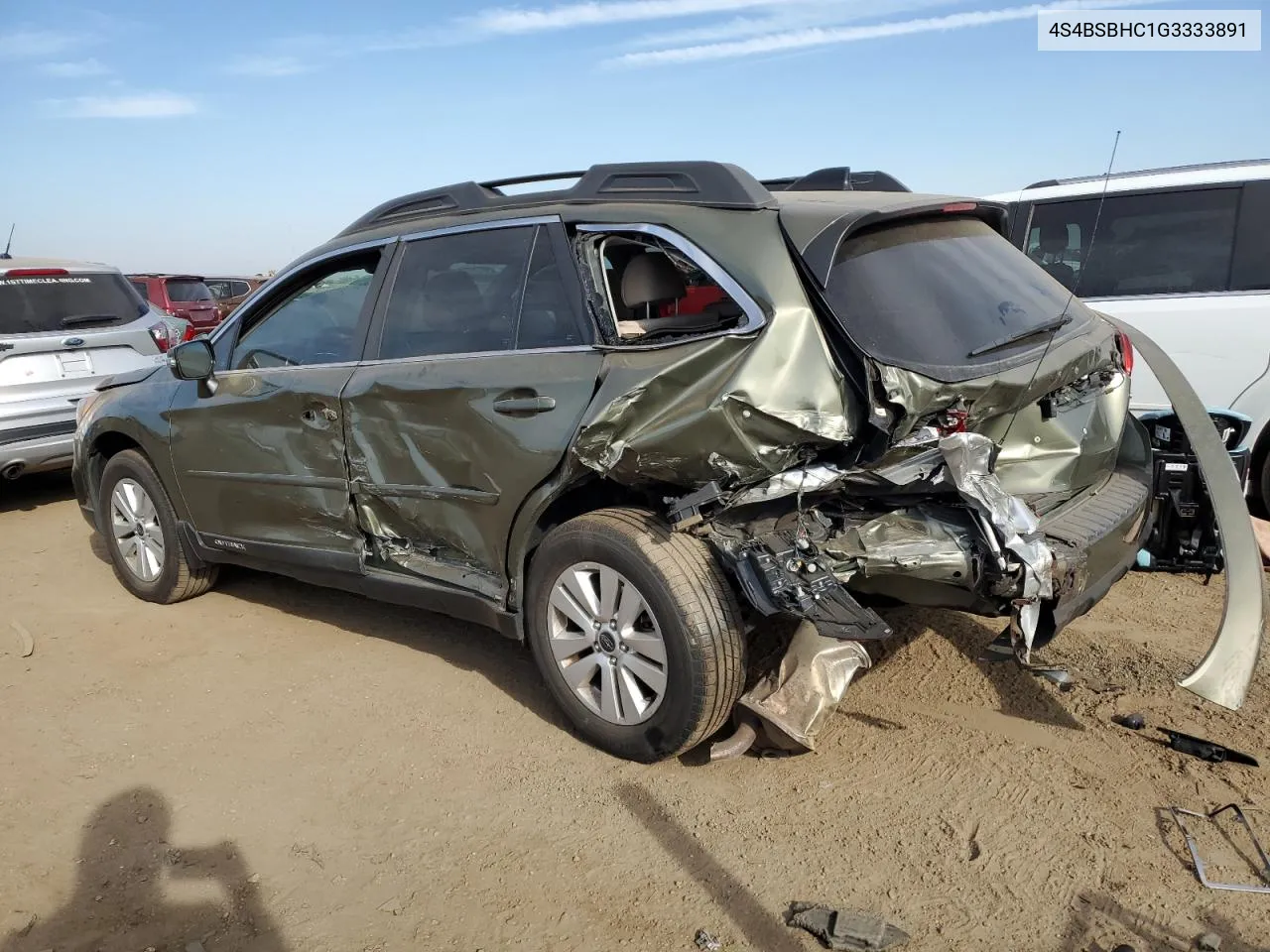 2016 Subaru Outback 2.5I Premium VIN: 4S4BSBHC1G3333891 Lot: 73893354