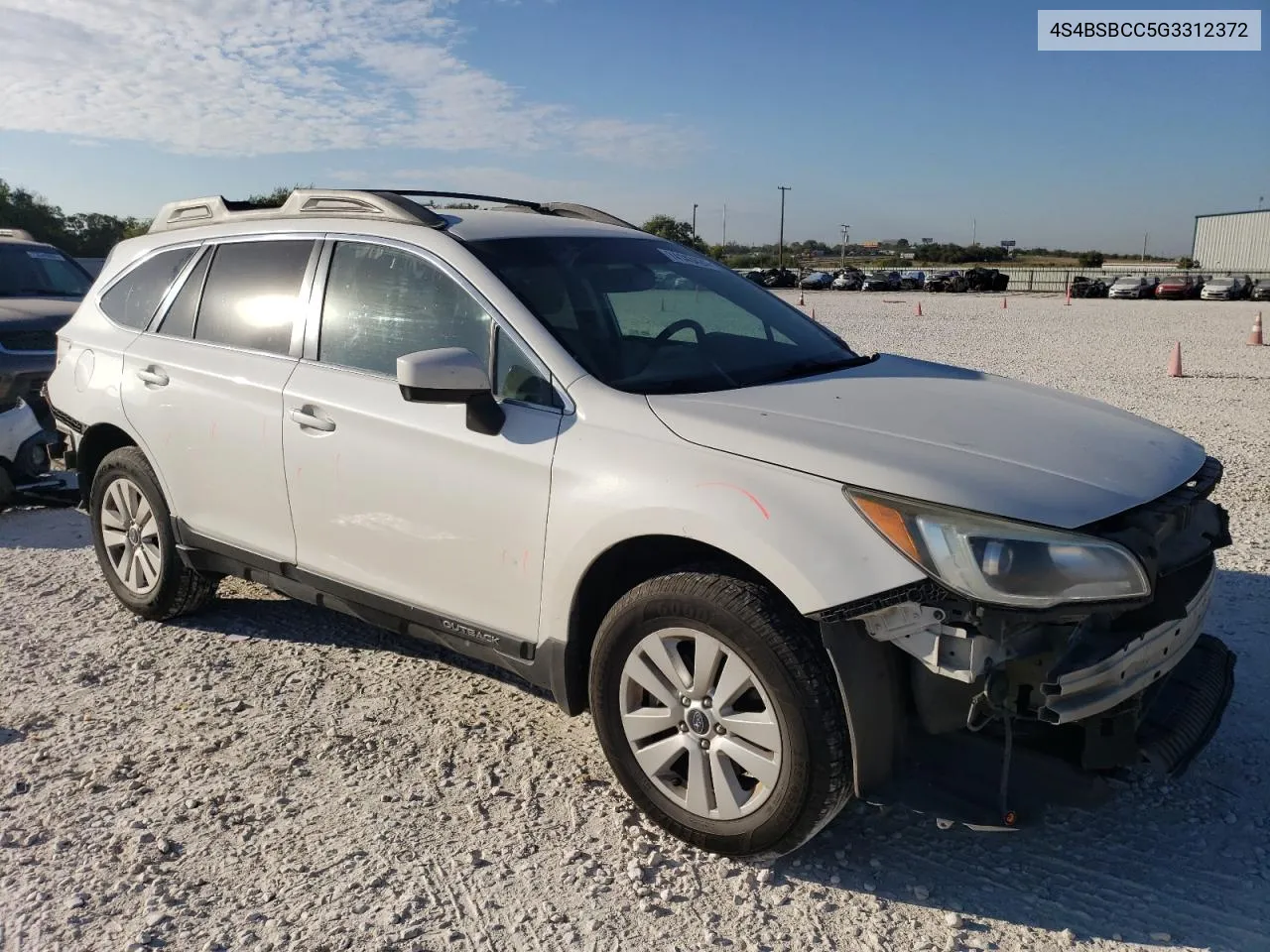 2016 Subaru Outback 2.5I Premium VIN: 4S4BSBCC5G3312372 Lot: 74143424