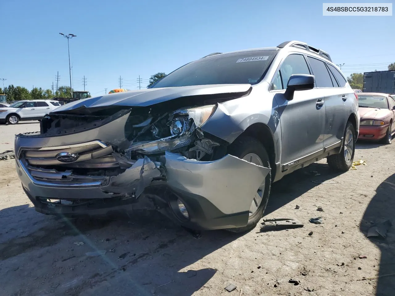 2016 Subaru Outback 2.5I Premium VIN: 4S4BSBCC5G3218783 Lot: 74804934