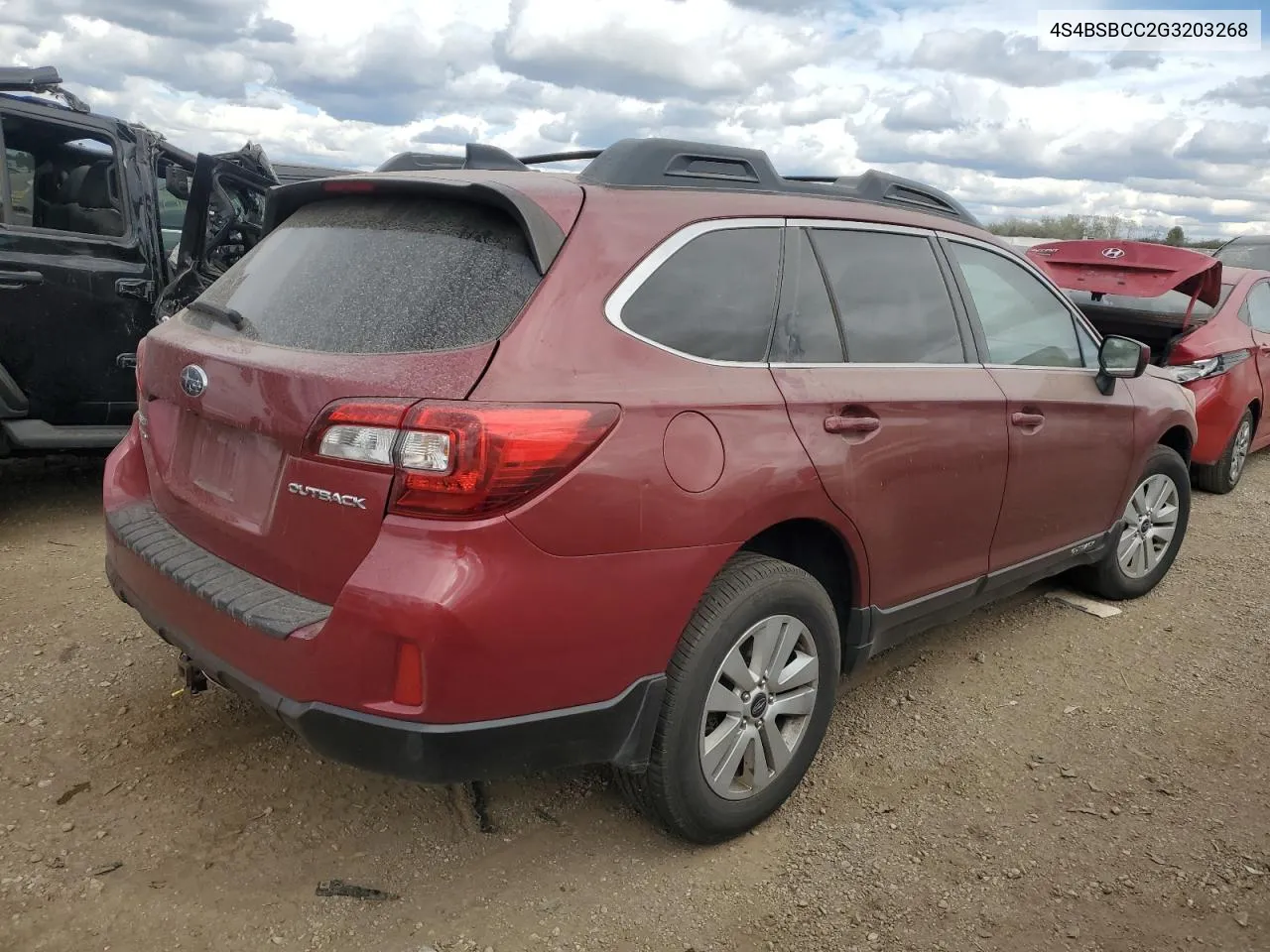 2016 Subaru Outback 2.5I Premium VIN: 4S4BSBCC2G3203268 Lot: 75232464