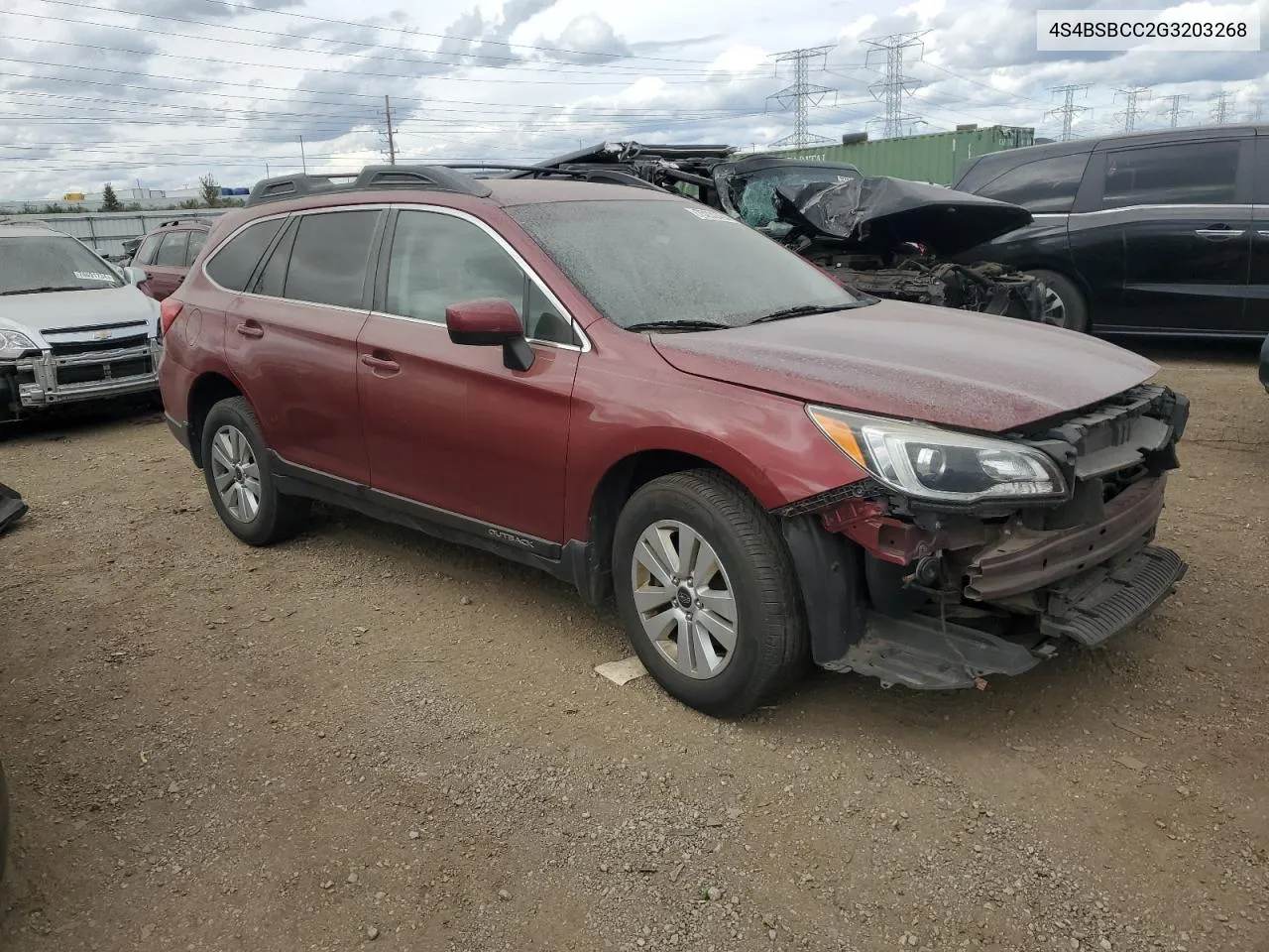 2016 Subaru Outback 2.5I Premium VIN: 4S4BSBCC2G3203268 Lot: 75232464