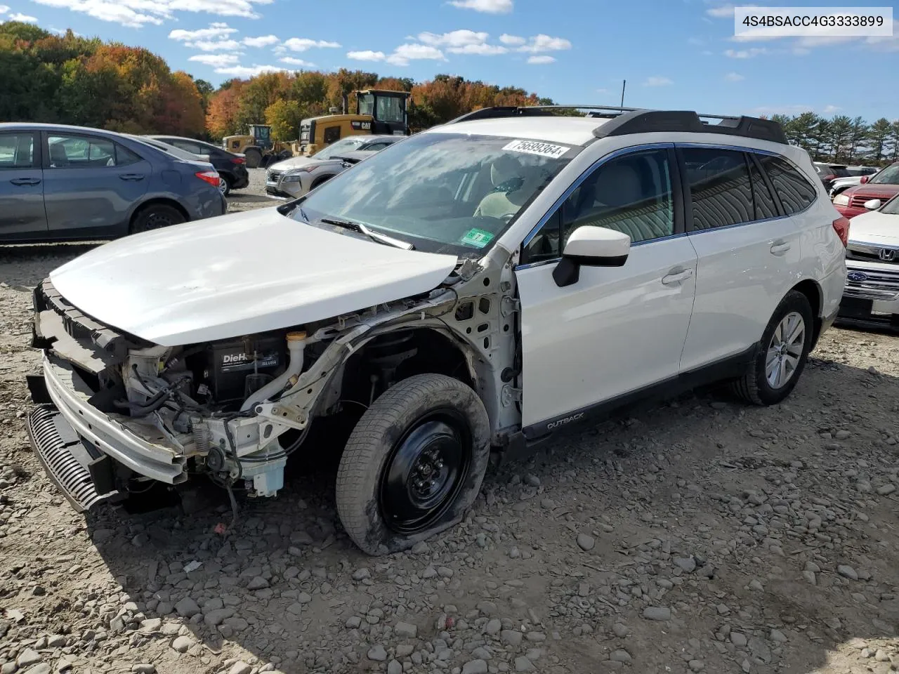 2016 Subaru Outback 2.5I Premium VIN: 4S4BSACC4G3333899 Lot: 75699364